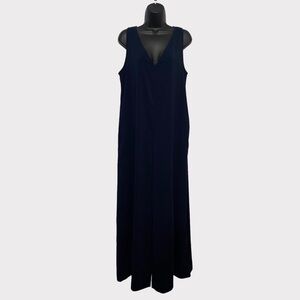 H&M Navy Blue Sleeveless V-Neck Jumpsuit Size 8